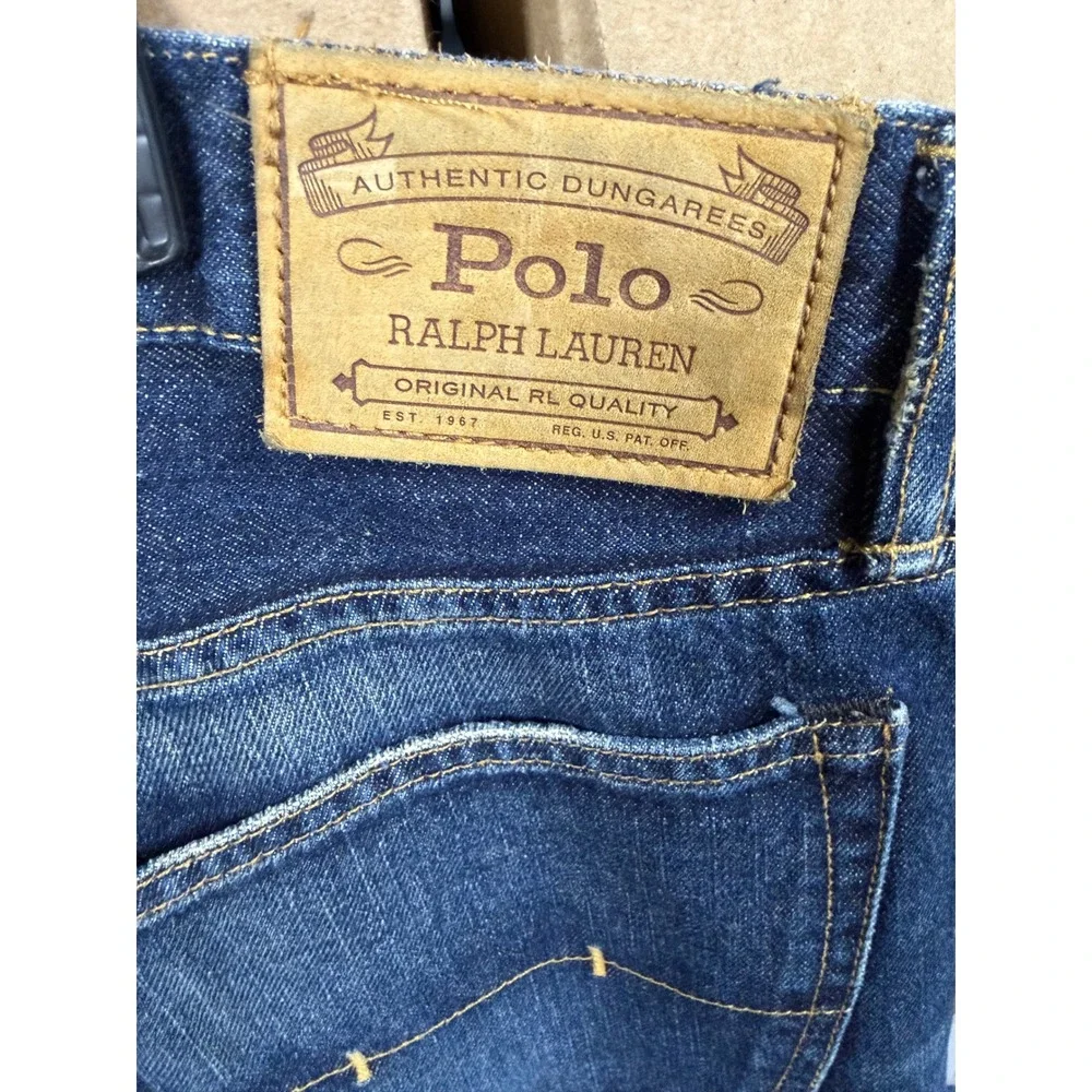 Polo Ralph Lauren Authentic Dungarees Indigo Blue Straight Leg Jeans 36x30